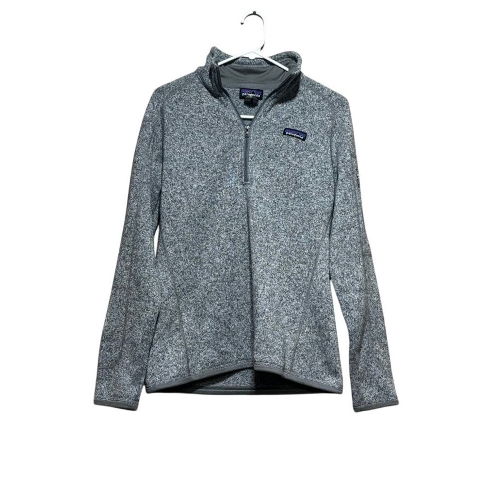 Patagonia Better Sweater 1/4 Zip Pullover Womens Medium Gray Heather Fleece
